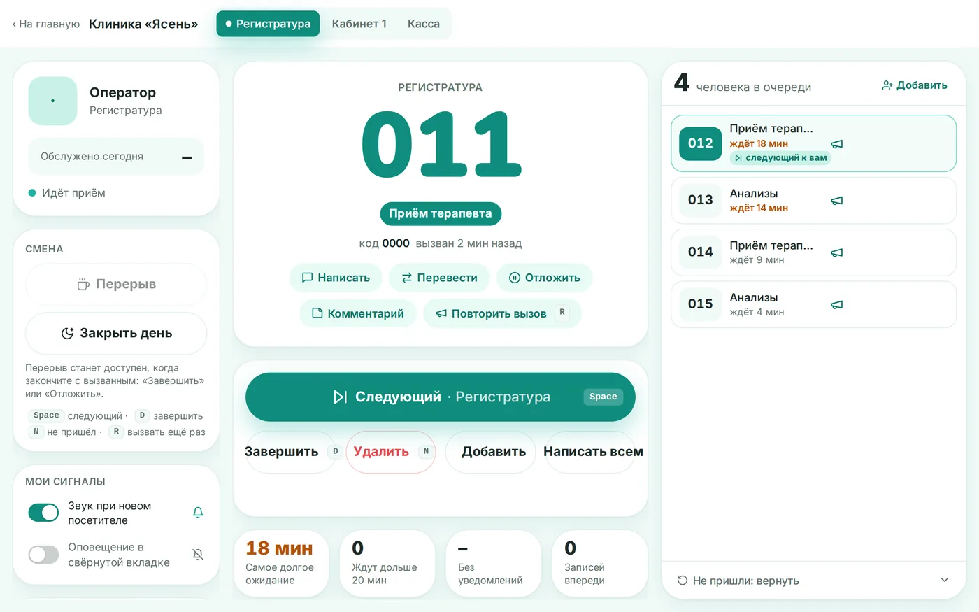 Повесить QR и принять первых посетителей